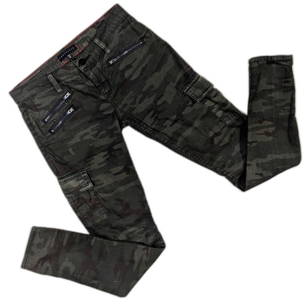 Sanctuary Camo Civilian Moto Cargo Skinny Jeans 26